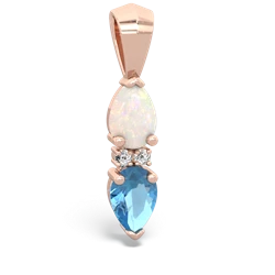 Opal Bowtie Drop 14K Rose Gold pendant P0865