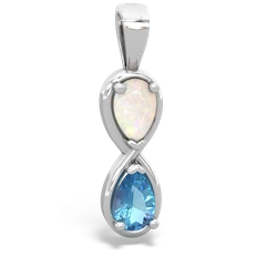 Opal Infinity 14K White Gold pendant P5050