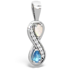 Opal Diamond Infinity 14K White Gold pendant P5390