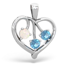 Opal Glowing Heart 14K White Gold pendant P2233