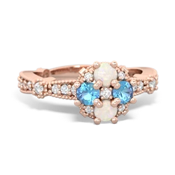 Opal Sparkling Tiara Cluster 14K Rose Gold ring R26293RD