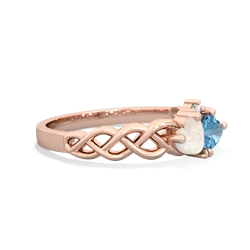 Opal Heart To Heart Braid 14K Rose Gold ring R5870