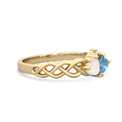 Opal Heart To Heart Braid 14K Yellow Gold ring R5870