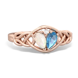 Opal Celtic Love Knot 14K Rose Gold ring R5420