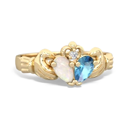 Opal 'Our Heart' Claddagh 14K Yellow Gold ring R2388