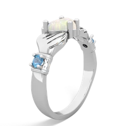 Opal Claddagh Keepsake 14K White Gold ring R5245