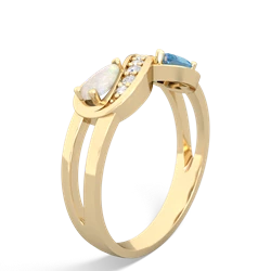 Opal Diamond Infinity 14K Yellow Gold ring R5390