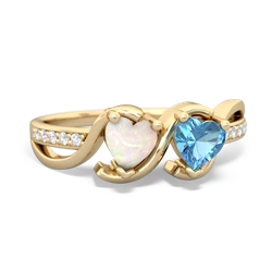 Opal Side By Side 14K Yellow Gold ring R3090