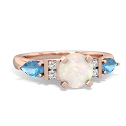 Opal 6Mm Round Eternal Embrace Engagement 14K Rose Gold ring R2005