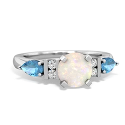 Opal 6Mm Round Eternal Embrace Engagement 14K White Gold ring R2005