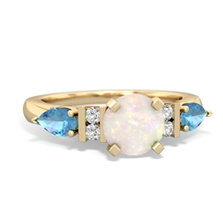 Opal 6Mm Round Eternal Embrace Engagement 14K Yellow Gold ring R2005