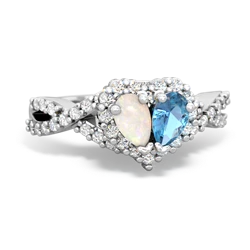 Opal Diamond Twist 'One Heart' 14K White Gold ring R2640HRT