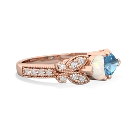 Opal Diamond Butterflies 14K Rose Gold ring R5601