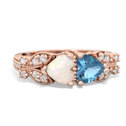 Opal Diamond Butterflies 14K Rose Gold ring R5601