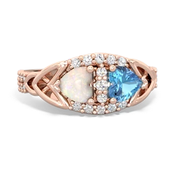 Opal Sparkling Celtic Knot 14K Rose Gold ring R2645