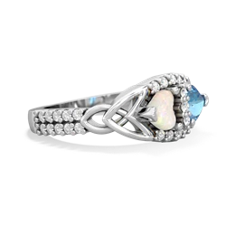 Opal Sparkling Celtic Knot 14K White Gold ring R2645