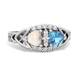 Opal Sparkling Celtic Knot 14K White Gold ring R2645