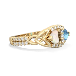 Opal Sparkling Celtic Knot 14K Yellow Gold ring R2645