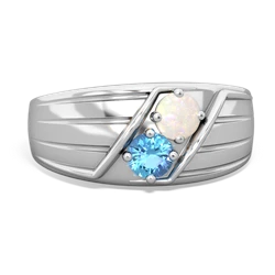 Opal Men's Streamline 14K White Gold ring R0460