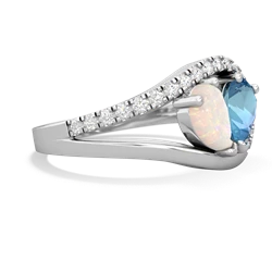 Opal Nestled Heart Keepsake 14K White Gold ring R5650