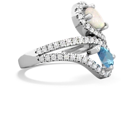 Opal Diamond Dazzler 14K White Gold ring R3000