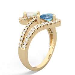 Opal Diamond Dazzler 14K Yellow Gold ring R3000