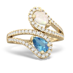 Opal Diamond Dazzler 14K Yellow Gold ring R3000