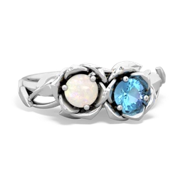 Opal Rose Garden 14K White Gold ring R5510