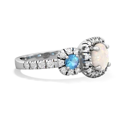 Opal Regal Halo 14K White Gold ring R5350