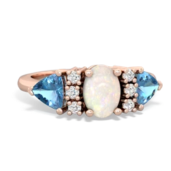 Opal Antique Style Three Stone 14K Rose Gold ring R2186