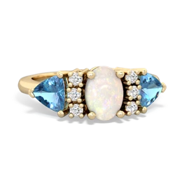 Opal Antique Style Three Stone 14K Yellow Gold ring R2186