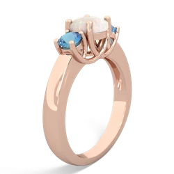 Opal Three Stone Round Trellis 14K Rose Gold ring R4018