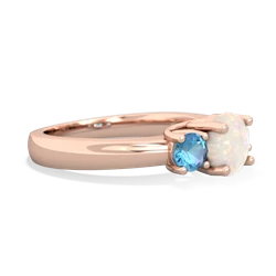 Opal Three Stone Round Trellis 14K Rose Gold ring R4018