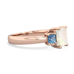 Opal Three Stone Emerald-Cut Trellis 14K Rose Gold ring R4021