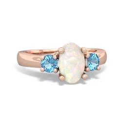 Opal Three Stone Oval Trellis 14K Rose Gold ring R4024