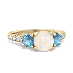 Opal Pave Trellis 14K Yellow Gold ring R5500