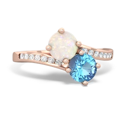 Opal Channel Set Two Stone 14K Rose Gold ring R5303