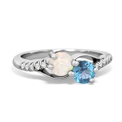 Opal Infinity Pave Two Stone 14K White Gold ring R5285