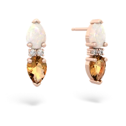 Opal Bowtie Drop 14K Rose Gold earrings E0865