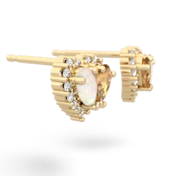 Opal Halo 14K Yellow Gold earrings E7008