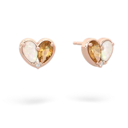 Opal 'Our Heart' 14K Rose Gold earrings E5072