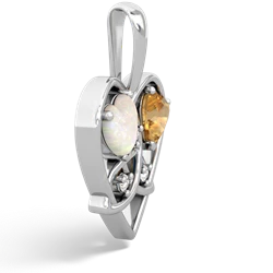 Opal Celtic Trinity Heart 14K White Gold pendant P5331