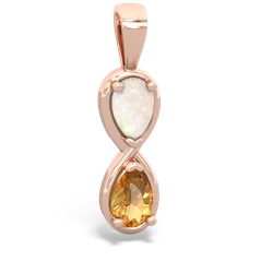 Opal Infinity 14K Rose Gold pendant P5050