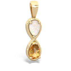 Opal Infinity 14K Yellow Gold pendant P5050