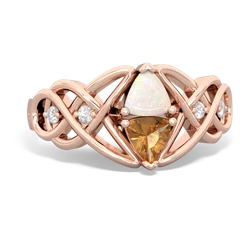 Opal Keepsake Celtic Knot 14K Rose Gold ring R5300