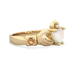 Opal Claddagh Keepsake 14K Yellow Gold ring R5245