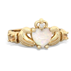 Opal Claddagh Keepsake 14K Yellow Gold ring R5245