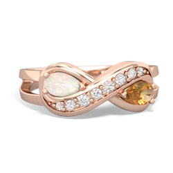 Opal Diamond Infinity 14K Rose Gold ring R5390