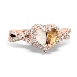 Opal Diamond Twist 'One Heart' 14K Rose Gold ring R2640HRT