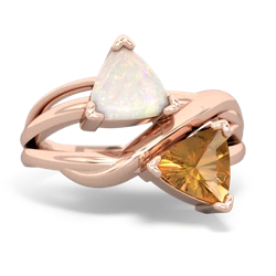 Opal Split Band Swirl 14K Rose Gold ring R2341